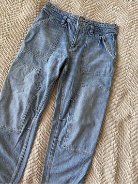 Anthropologie Relaxed Light Blue Denim Utility Jeans